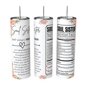 SOUL SISTER 20ox SUBLIMATED INSULATED DOUBLE WALL STAINLESS STEEL TUMBLER